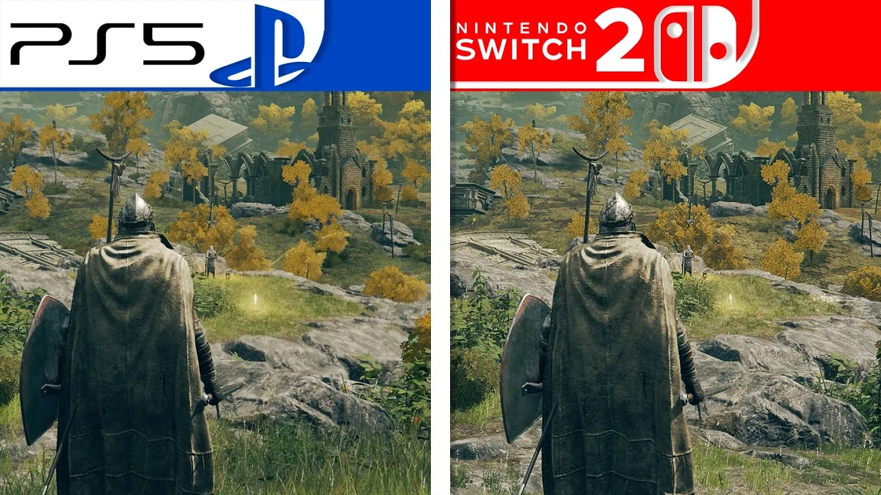 The same armored game scene appears on two platforms.