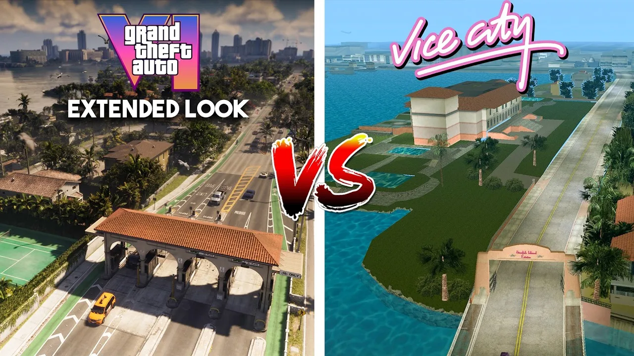 Two city views highlight changes in game visuals.