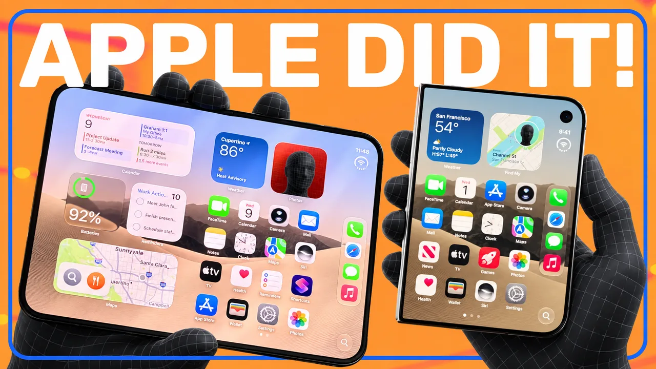 Hands hold folding phones beneath a bold product verdict.