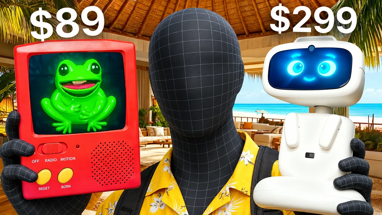 Two robots and clear prices create a low-cost versus premium comparison.